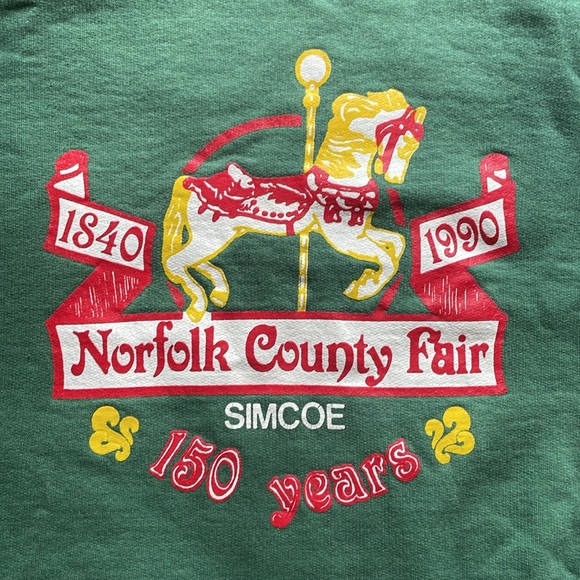 Vintage green crewneck Norfolk County Fair - Picture 3 of 3
